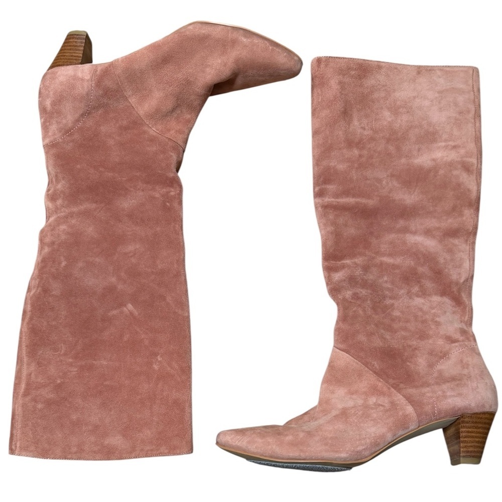 Silent D Tinglet Kitten Heel Boots Light Pink Suede Women’s Size 37 / US 6.5 - Picture 3 of 11